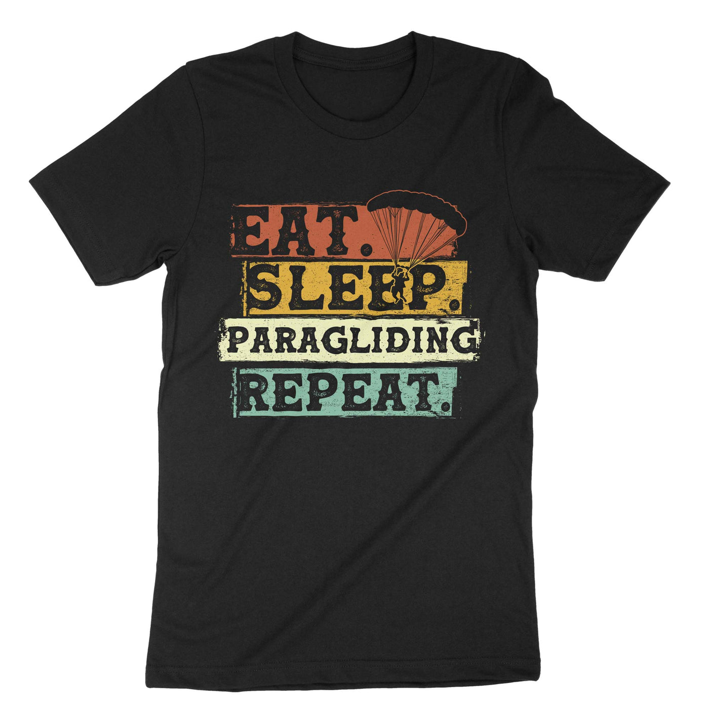 Black Eat Sleep Paragliding T-Shirt#color_black