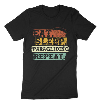 Black Eat Sleep Paragliding T-Shirt#color_black