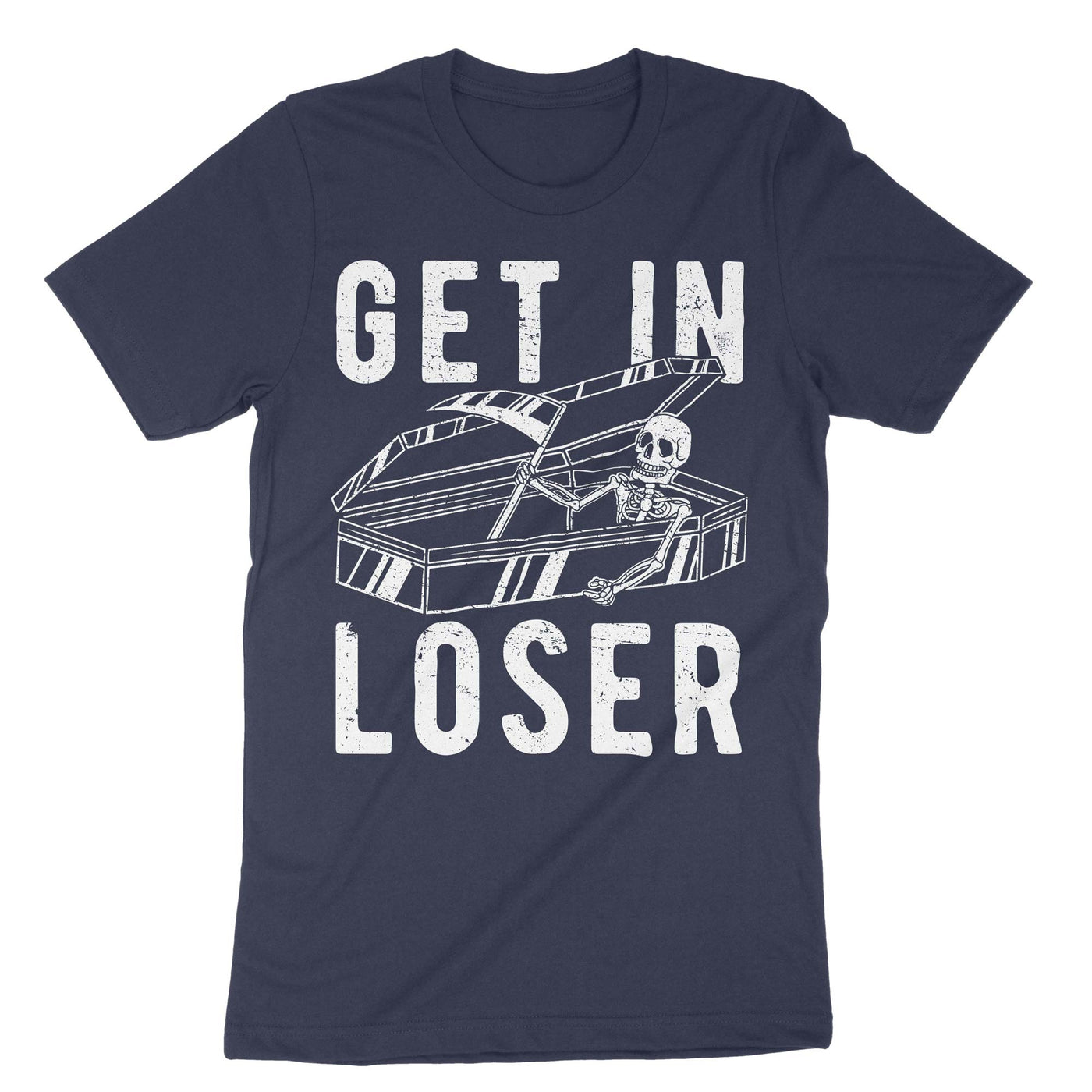 Navy Get In Loser Coffin T-Shirt#color_navy