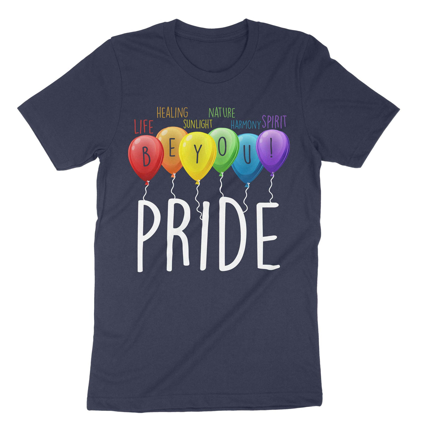 Navy Lgbt Pride Balloons T-Shirt#color_navy