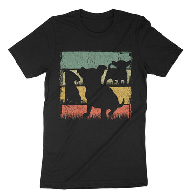 Black Retro Vintage Puppy German Shepherd T-Shirt#color_black