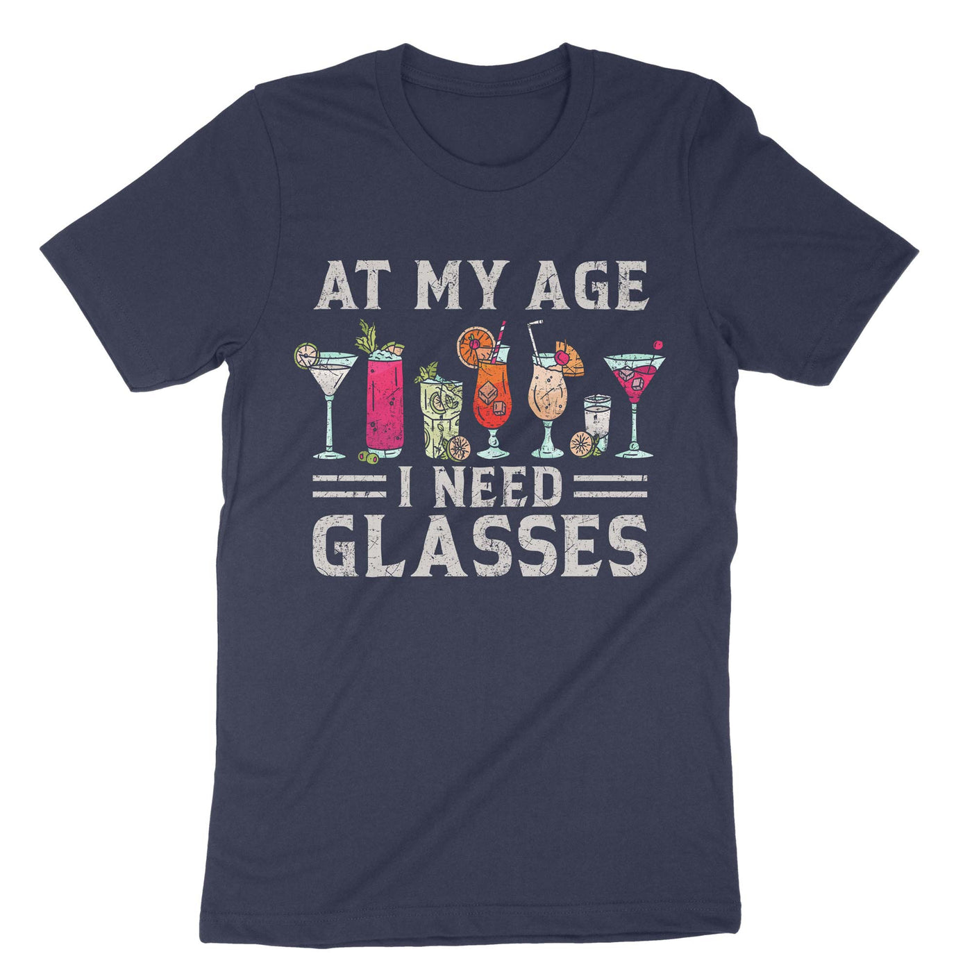 Navy At My Age I Need Glasses T-Shirt#color_navy