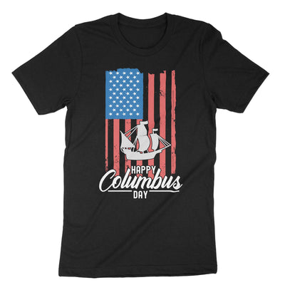 Black Happy Columbus Day T-Shirt#color_black
