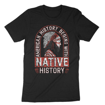 Black Native American History T-Shirt#color_black