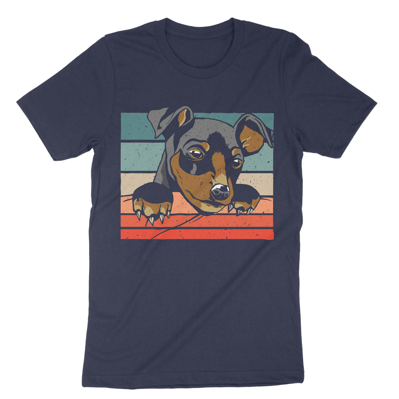 Navy Retro Vintage Puppy Doberman Pinscher T-Shirt#color_navy