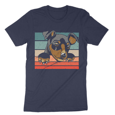 Navy Retro Vintage Puppy Doberman Pinscher T-Shirt#color_navy