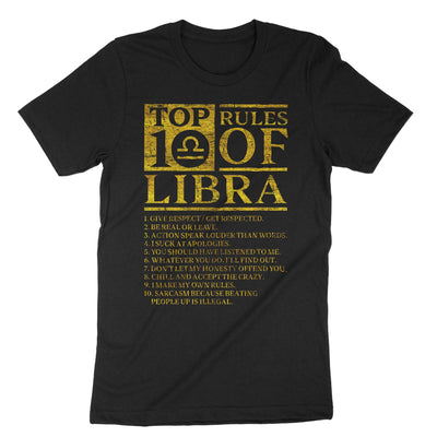 Black Top 10 Rules Of Libra Zodiac T-Shirt#color_black