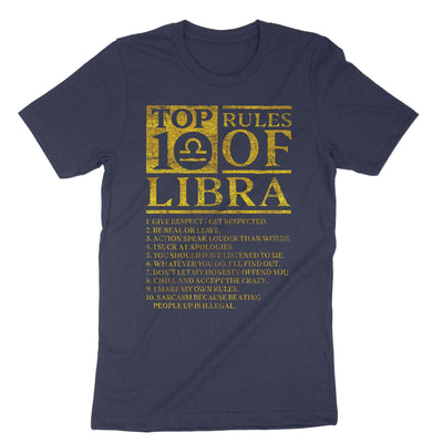 Navy Top 10 Rules Of Libra Zodiac T-Shirt#color_navy