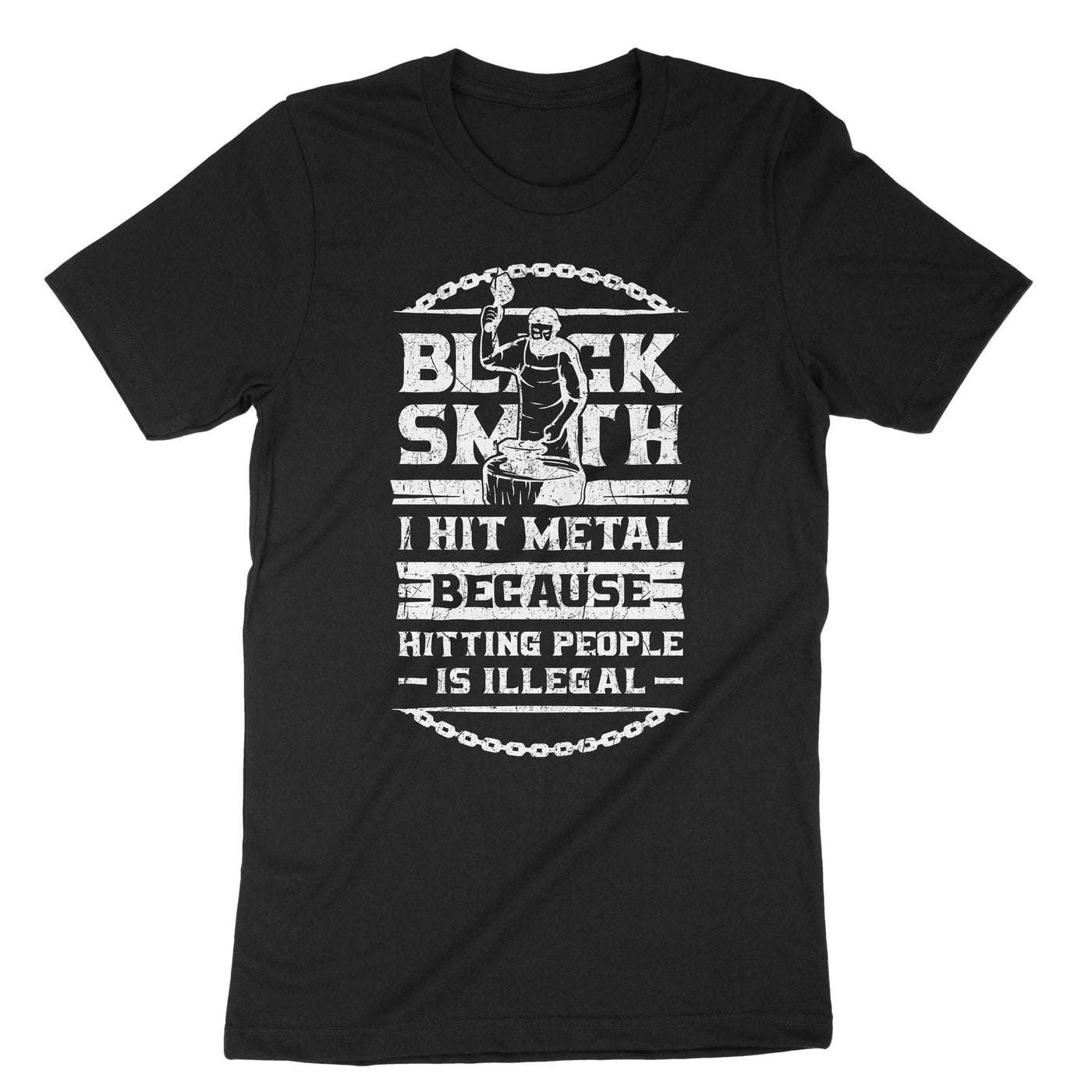 Black I Hit Metal Because Hitting People Is Illegal T-Shirt#color_black
