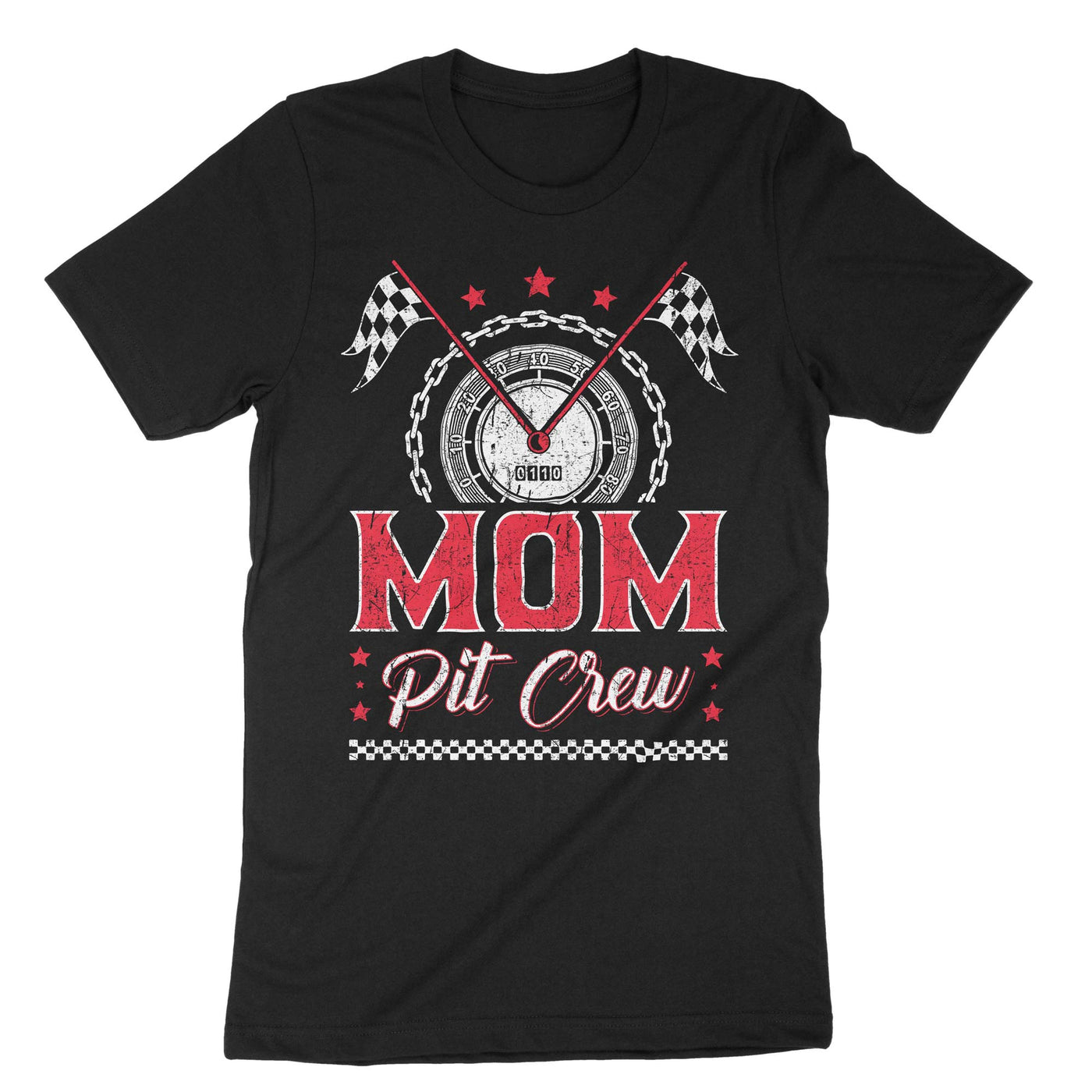 Black Mom Pit Crew T-Shirt#color_black