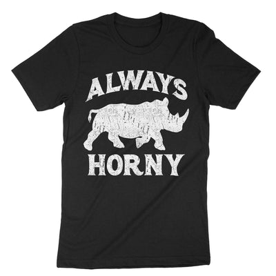 Black Always Horny T-Shirt#color_black