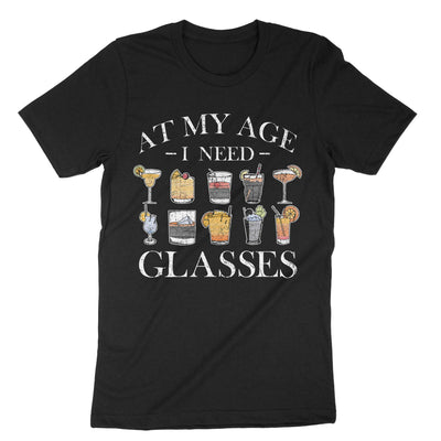 Black At My Age I Need Glasses T-Shirt#color_black