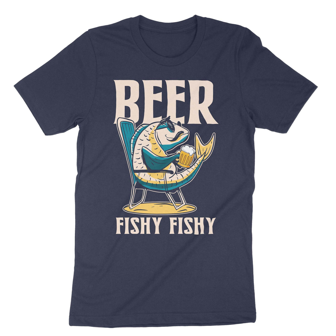Navy Beer Fishy Fishy T-Shirt#color_navy