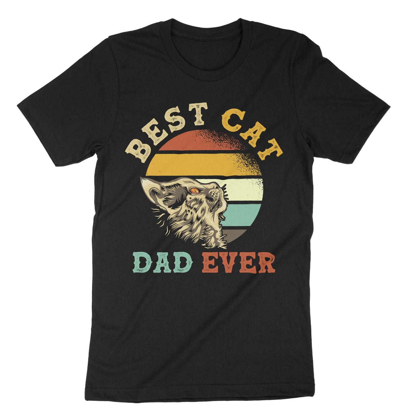 Black Cat Dad T-Shirt#color_black