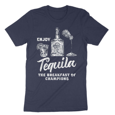 Navy Enjoy Tequila Breakfast Of Champions T-Shirt#color_navy