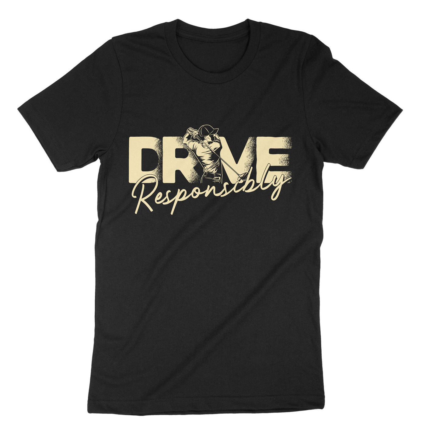 Black Golf Drive Responsibly T-Shirt#color_black
