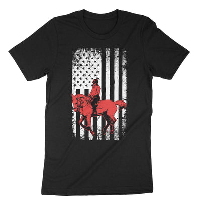 Black Horse Riding Usa T-Shirt#color_black