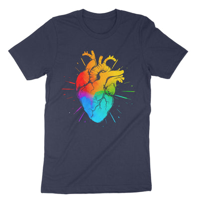 Navy Lgbt Rainbow Heart T-Shirt#color_navy