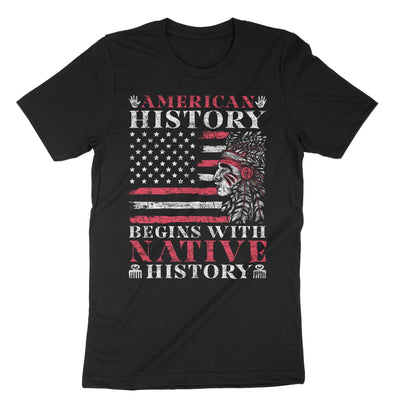 Black Native American History T-Shirt#color_black
