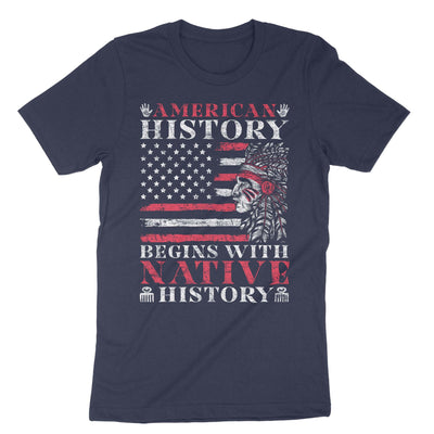 Navy Native American History T-Shirt#color_navy