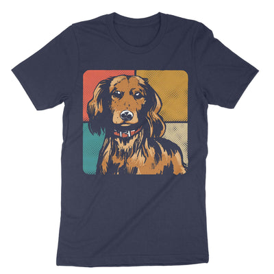 Navy Retro Vintage Dachshund T-Shirt#color_navy