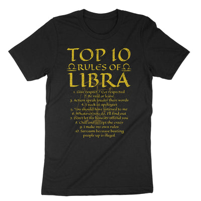 Black Top 10 Rules Of Libra Zodiac T-Shirt#color_black