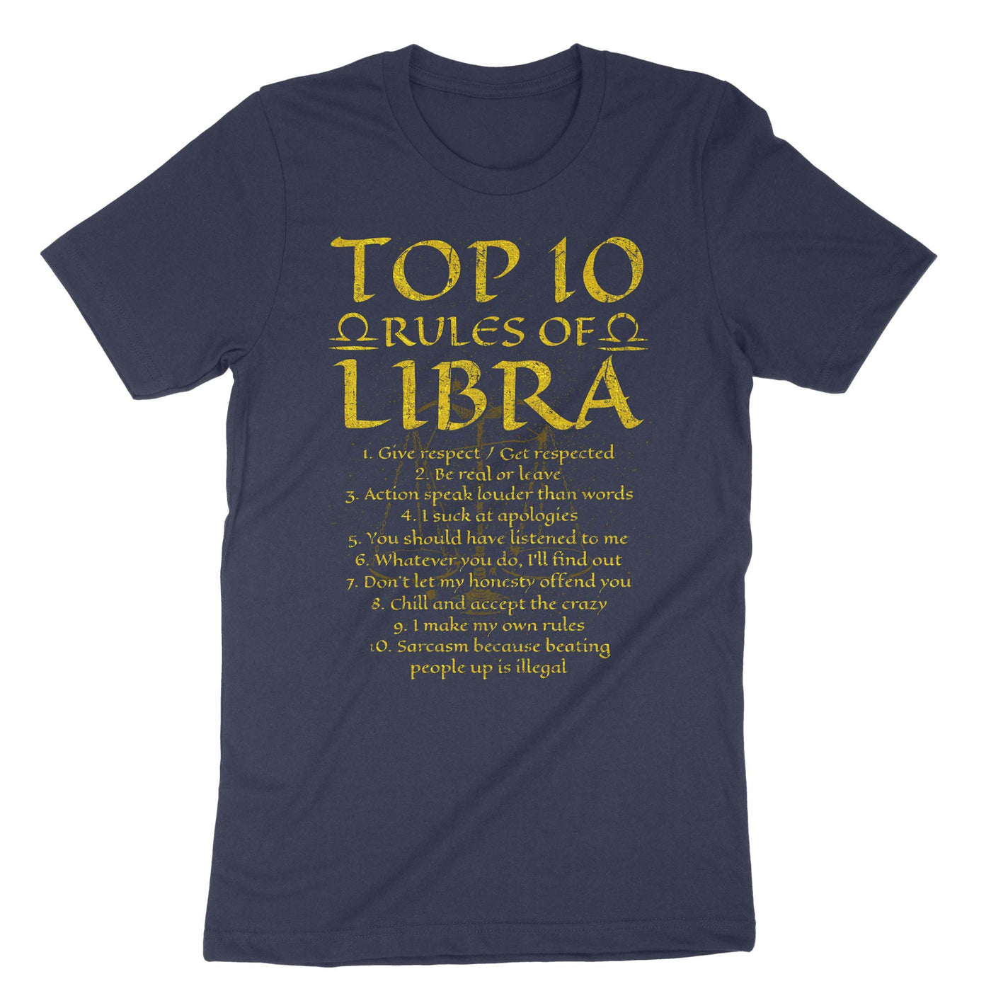 Navy Top 10 Rules Of Libra Zodiac T-Shirt#color_navy