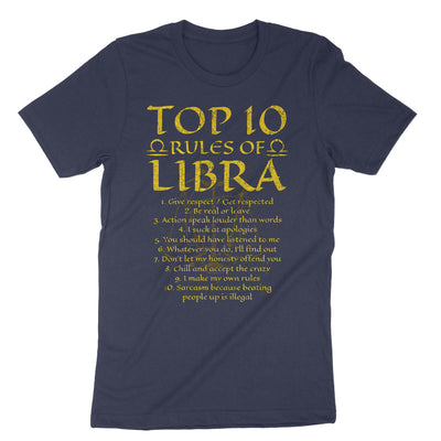 Navy Top 10 Rules Of Libra Zodiac T-Shirt#color_navy