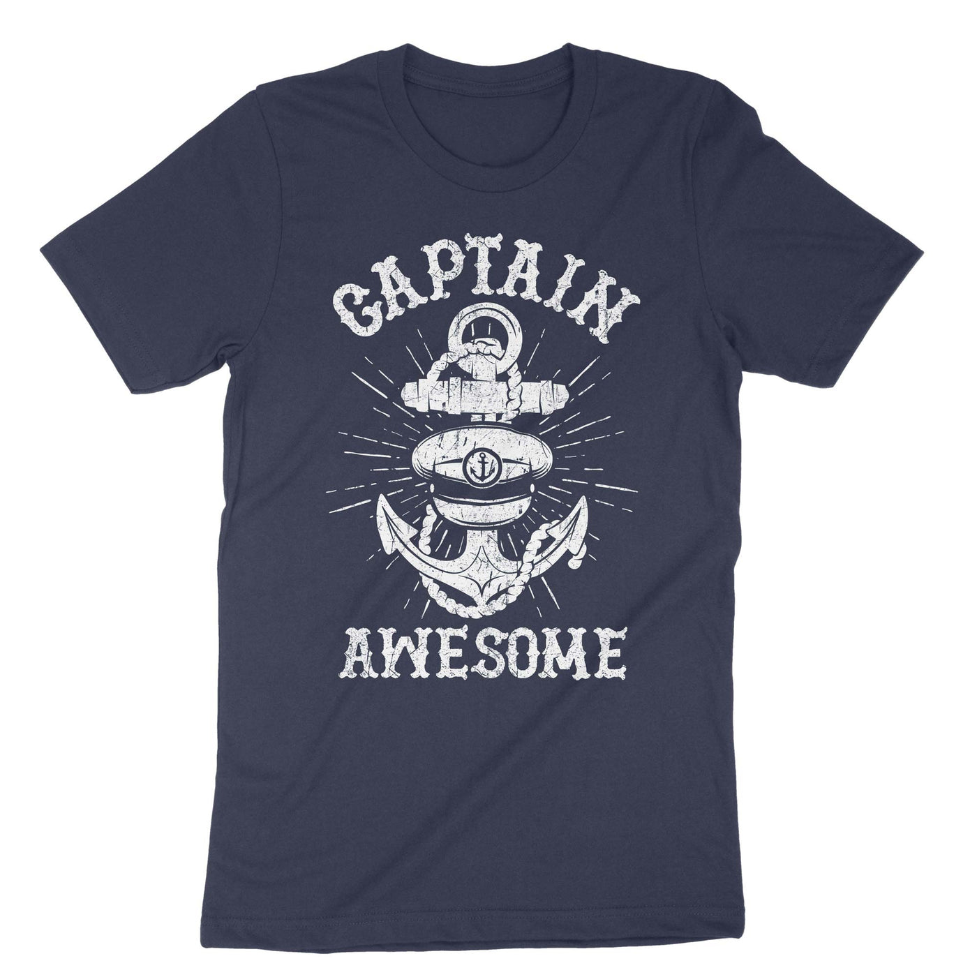 Navy Captain Awesome T-Shirt#color_navy