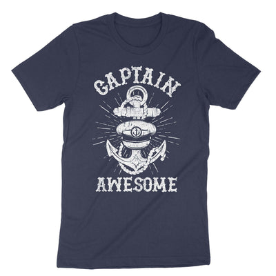 Navy Captain Awesome T-Shirt#color_navy