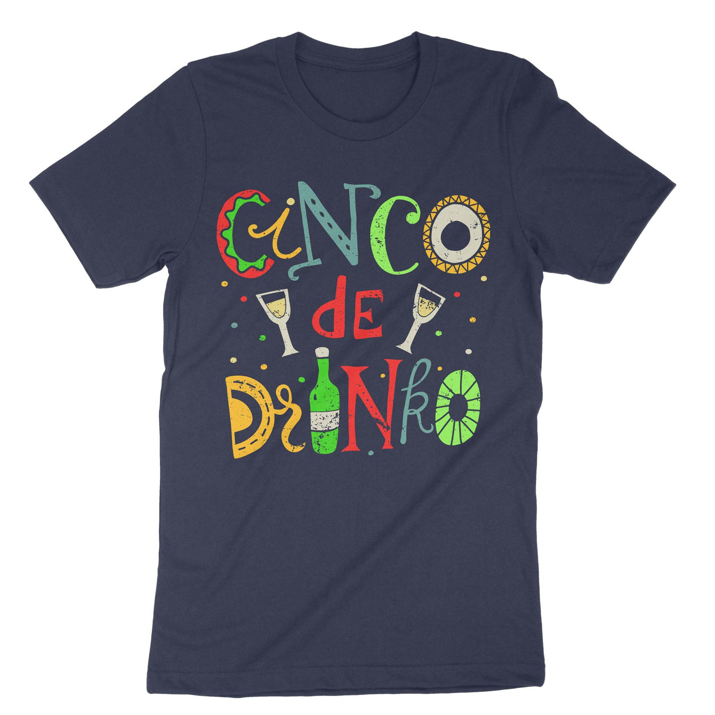 Navy Cinco De Drinko T-Shirt#color_navy