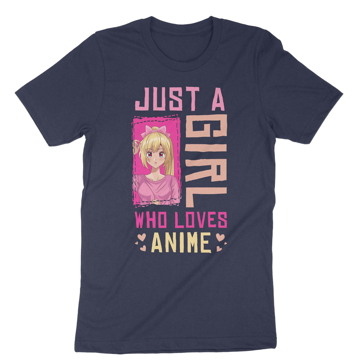 Navy Girl Loves Anime T-Shirt#color_navy