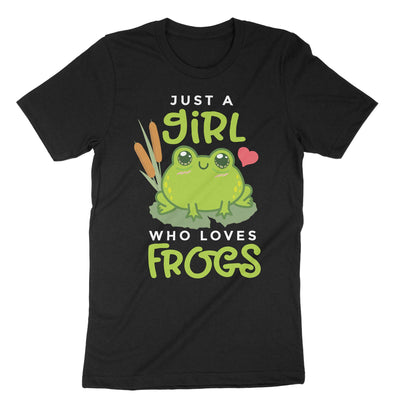 Black Just A Girl Who Loves Frogs T-Shirt#color_black