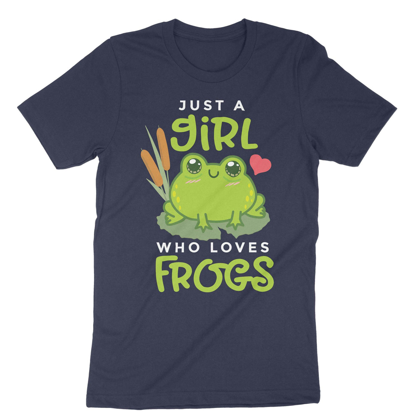 Navy Just A Girl Who Loves Frogs T-Shirt#color_navy