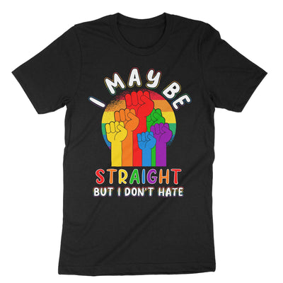 Black Lgbt Rainbow Straight T-Shirt#color_black