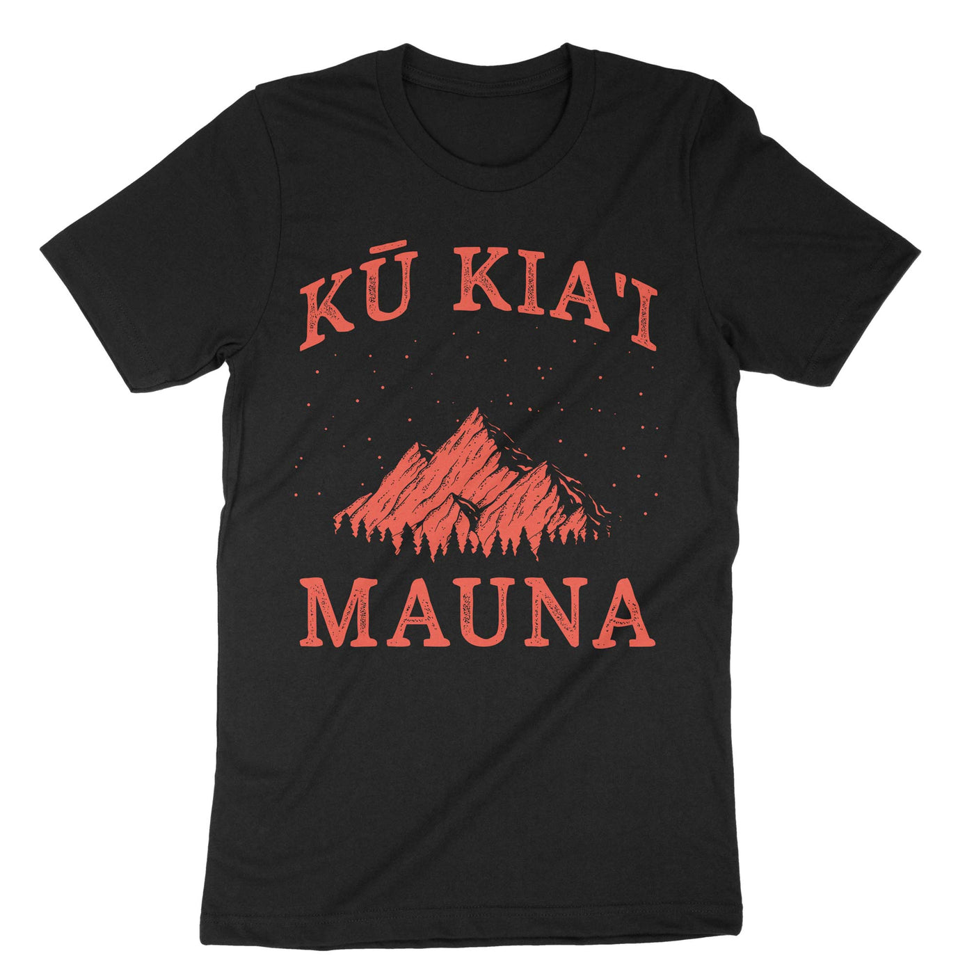 Black Mauna Kea Hawaiian Mountain T-Shirt#color_black