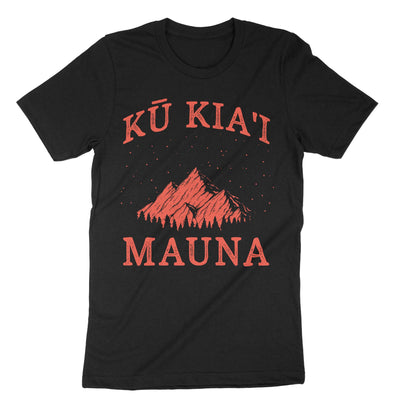 Black Mauna Kea Hawaiian Mountain T-Shirt#color_black