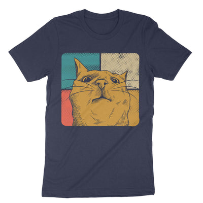 Navy Retro Vintage Cat T-Shirt#color_navy