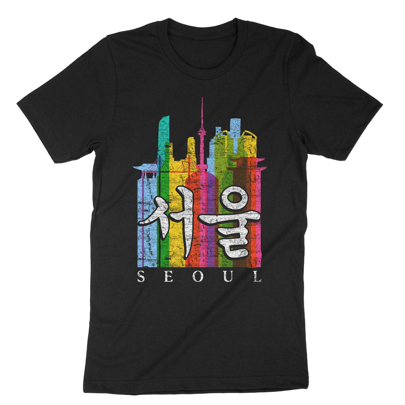 Black Seoul Korea In Hangul T-Shirt#color_black