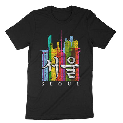 Black Seoul Korea In Hangul T-Shirt#color_black