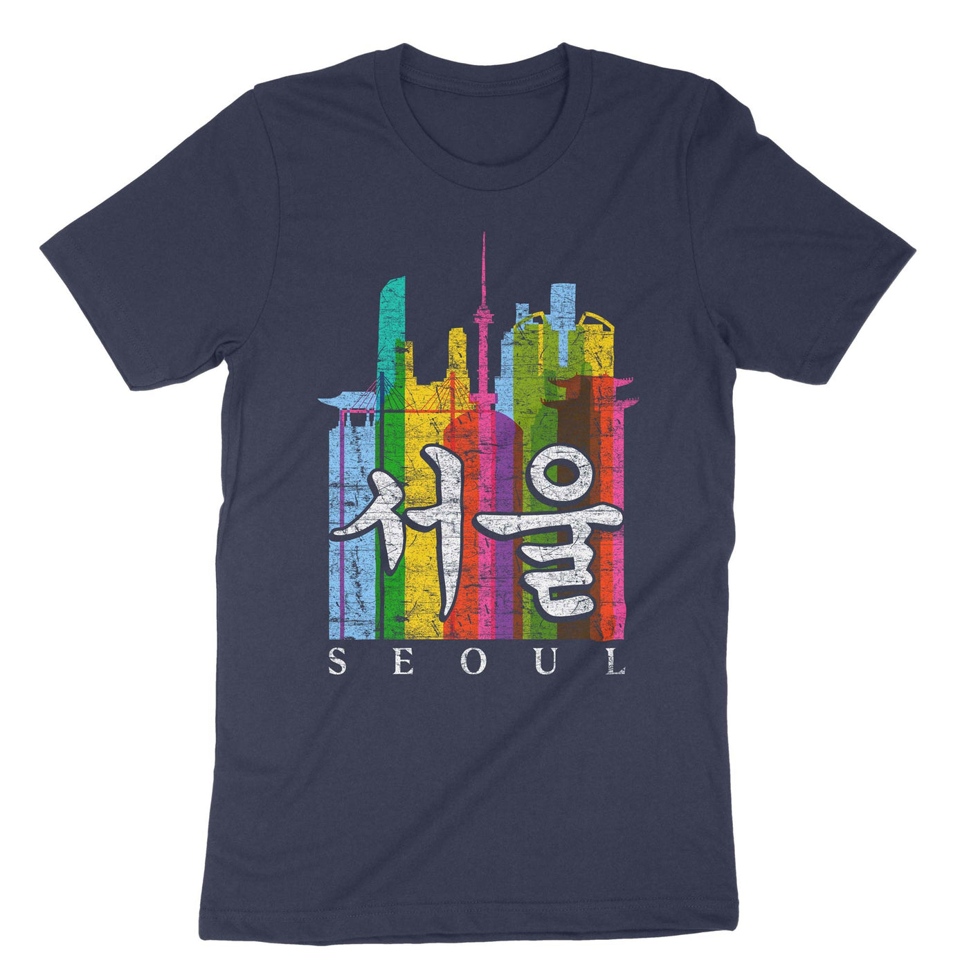 Navy Seoul Korea In Hangul T-Shirt#color_navy