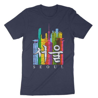 Navy Seoul Korea In Hangul T-Shirt#color_navy