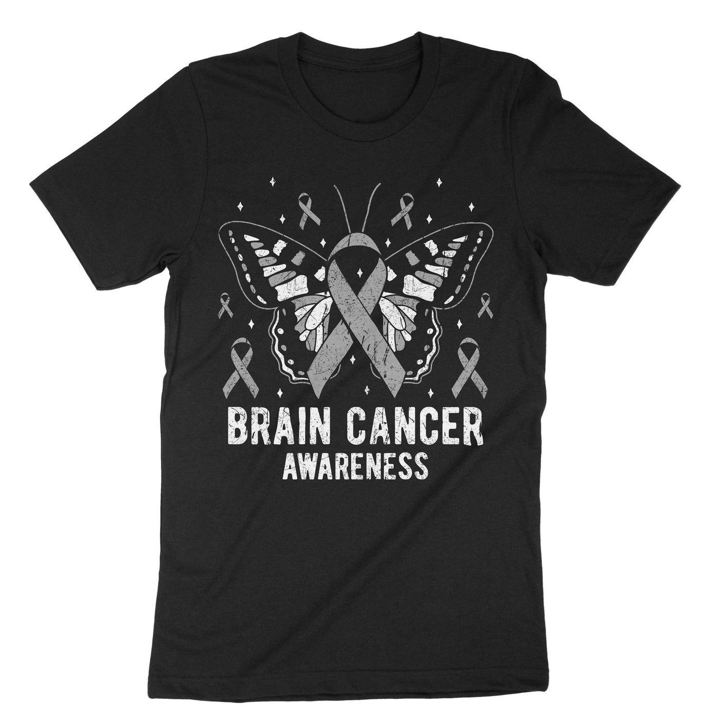 Black Brain Cancer Awareness T-Shirt#color_black