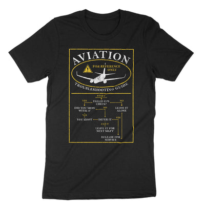 Black Aviation Troubleshooting Guide T-Shirt#color_black