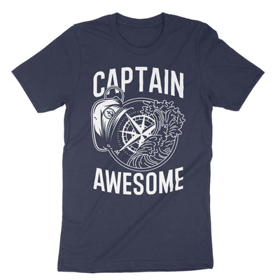 Navy Captain Awesome T-Shirt#color_navy