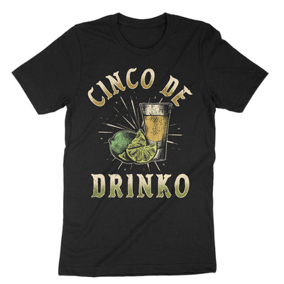 Black Cinco De Drinko T-Shirt#color_black