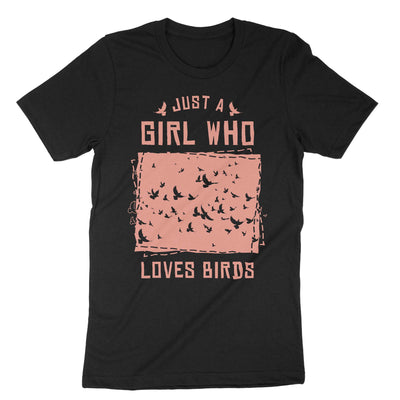 Black Girl Loves Birds T-Shirt#color_black