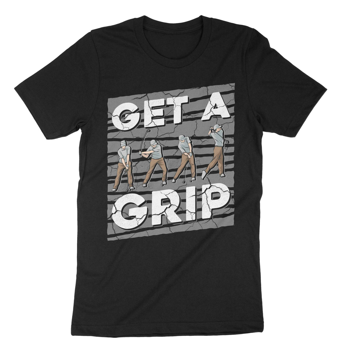 Black Golf Get Grip T-Shirt#color_black