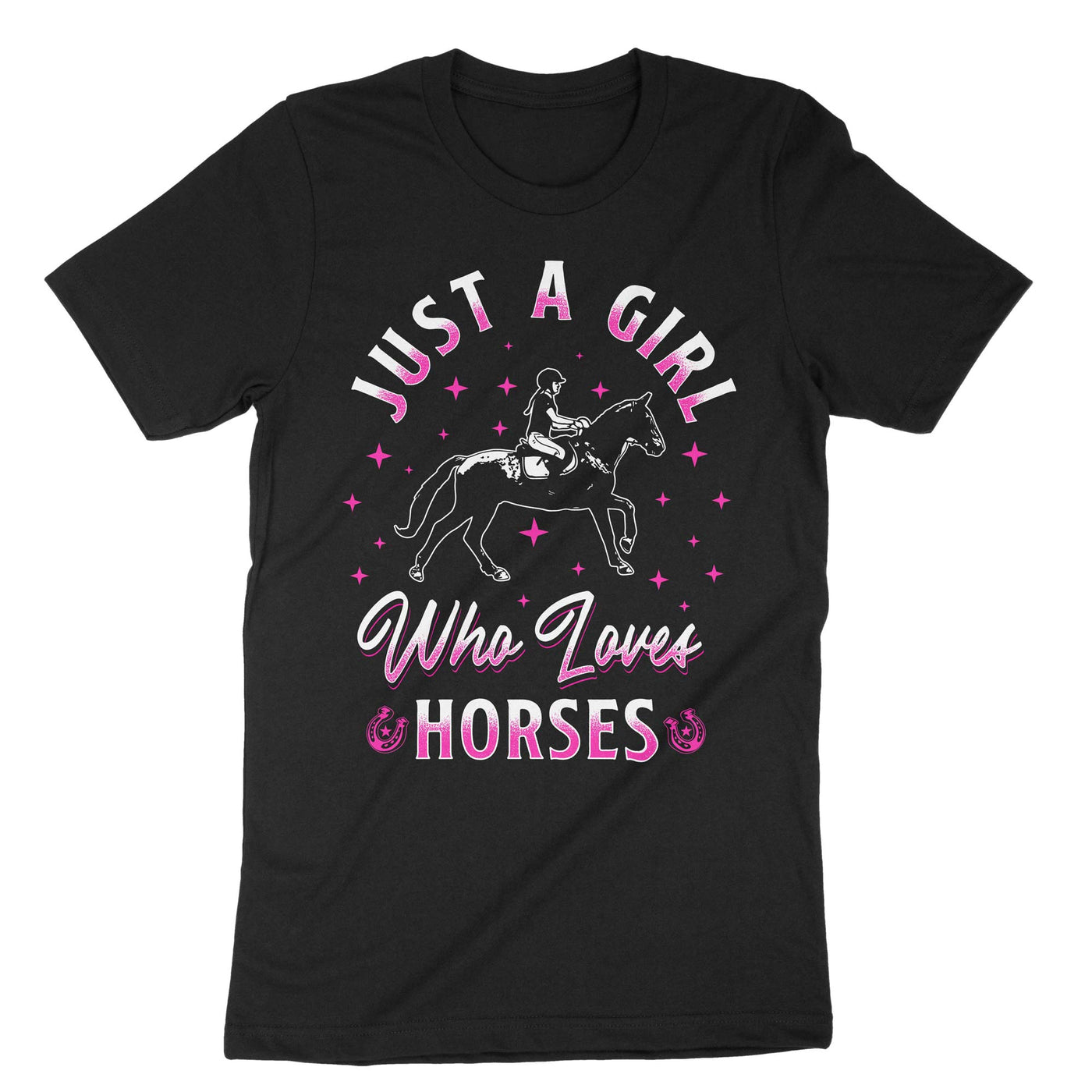 Black Just Girl Horses T-Shirt#color_black