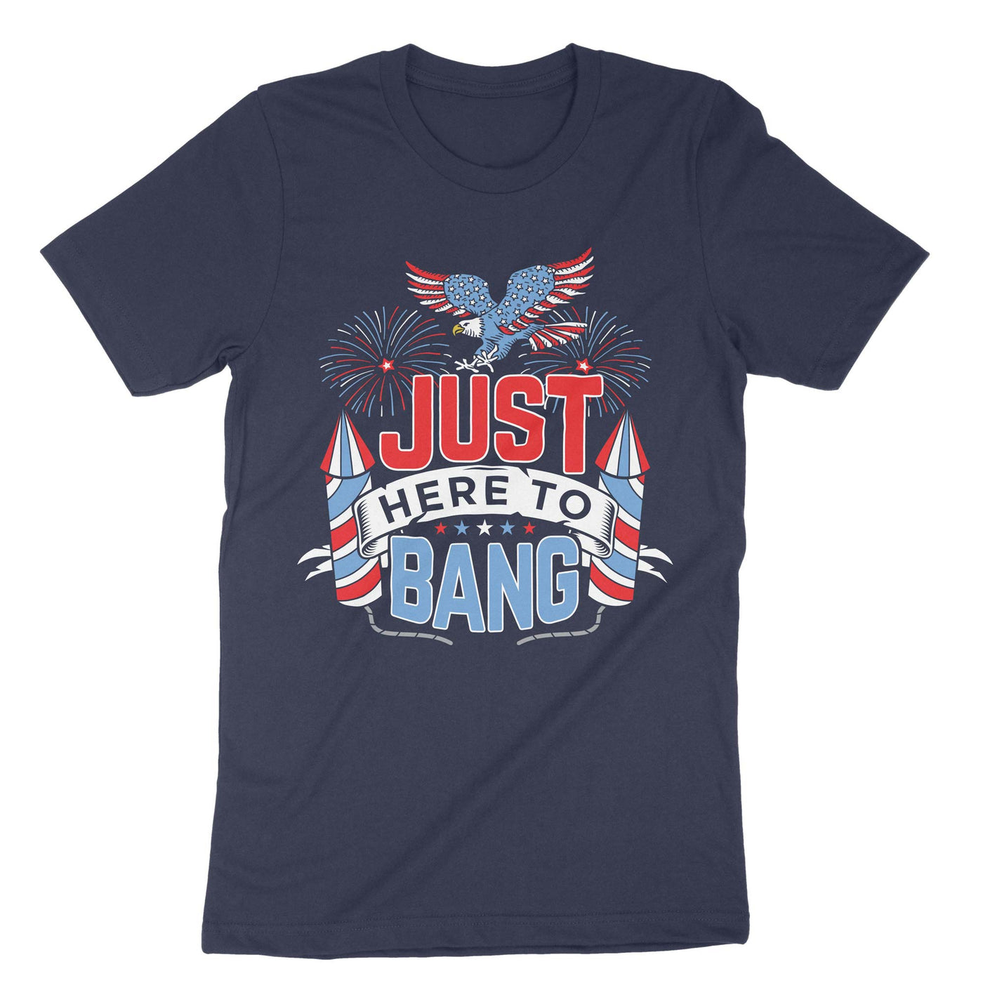 Navy Just Here To Bang T-Shirt#color_navy